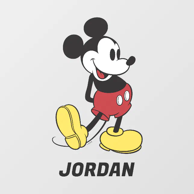 Personalized Classic Mickey Mouse Wall Decal Zazzle