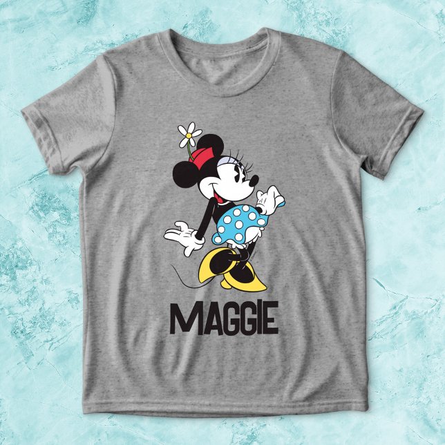 Personalized Classic Minnie Mouse Tri-Blend Shirt (Shirt on background)