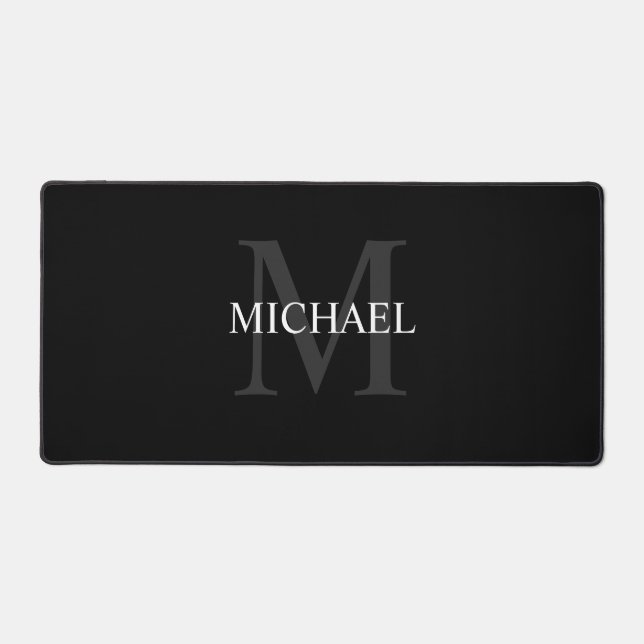 Personalized Classic Monogram and Name Desk Mat (Front)