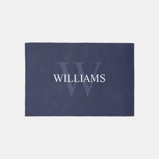 Personalized Classic Monogram and Name Outdoor Rug (Front)