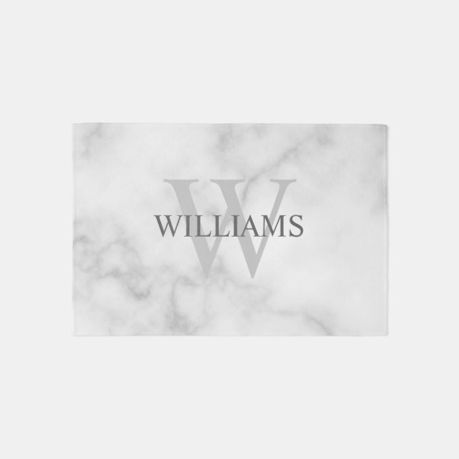 Personalized Classic Monogram and Name Outdoor Rug (Front)