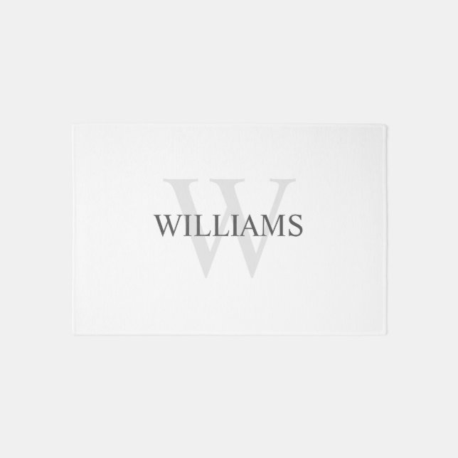 Personalized Classic Monogram and Name Outdoor Rug (Front)