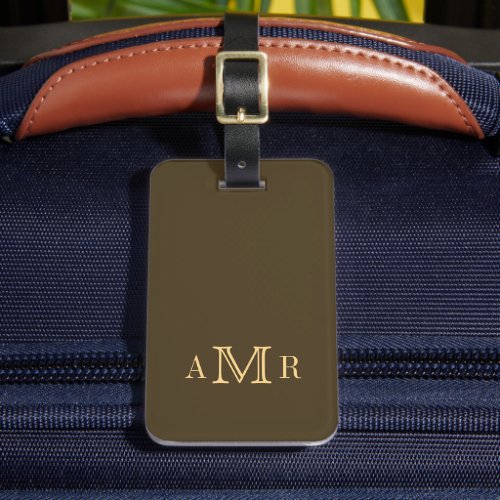 Personalized Classic Monogram Brown Luggage Tag