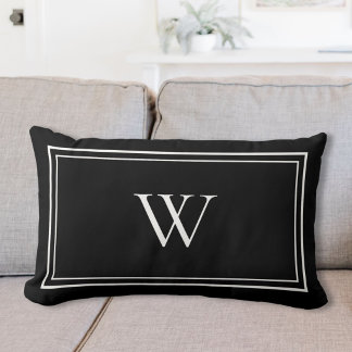 Personalized Classic Monogram Initial Name Lumbar Pillow