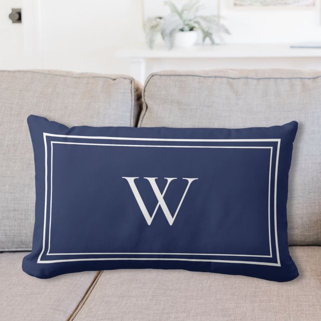 Personalized Classic Monogram Initial Name Lumbar Pillow (Creator Uploaded)