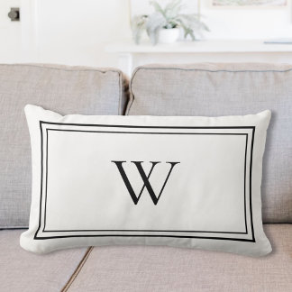 Personalized Classic Monogram Initial Name Lumbar Pillow