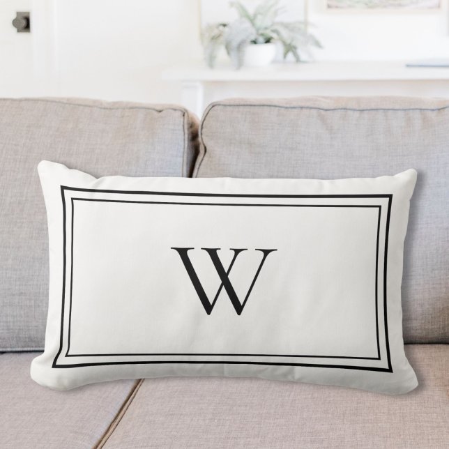 Personalized Classic Monogram Initial Name Lumbar Pillow (Creator Uploaded)