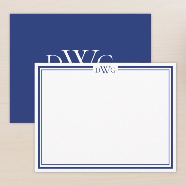Personalized Classic Monogram Initial Name Note Card (Creator Uploaded)