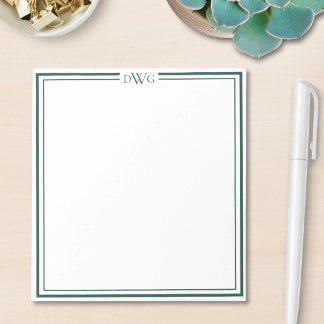 Personalized Classic Monogram Initial Name Notepad