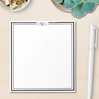 Personalized Classic Monogram Initial Name Notepad