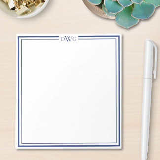 Personalized Classic Monogram Initial Name Notepad