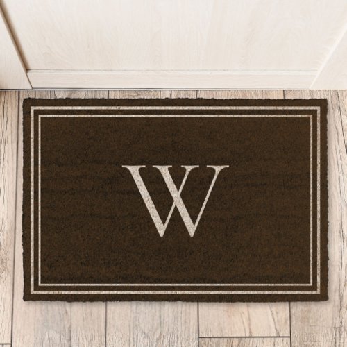 Personalized Classic Monogram Initial Name Outdoor Fiber Doormat