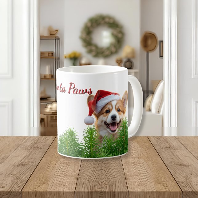 Personalized Classic Mug – Santa Paws Corgi Design (Creator Uploaded)