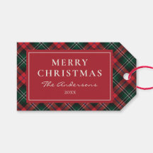 Personalized Classic Red & Green Tartan Christmas