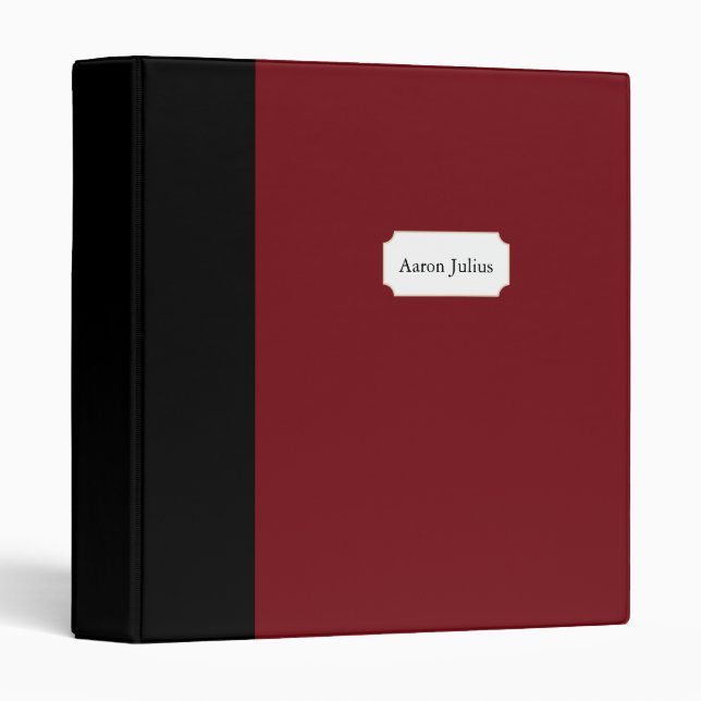 Personalized Classic Red Organizer Binder Gift (Front/Spine)