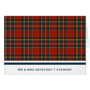 Personalized Classic Red Scottish Tartan Cards