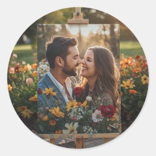 Personalized Classic Round Photo Sticker Label