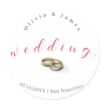 Personalized Classic Round Wedding Stickers