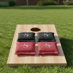 Personalized Classic Simple Monogram Cornhole Bags