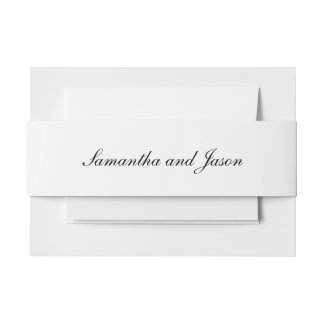 Personalized Classic Wedding Script Invitation Belly Band