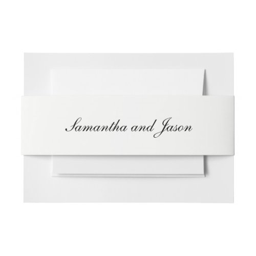 Personalized Classic Wedding Script Invitation Belly Band