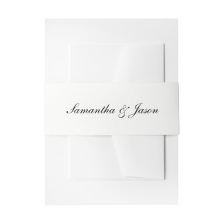 Personalized Classic Wedding Script Invitation Belly Band