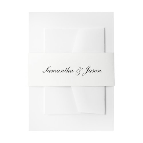 Personalized Classic Wedding Script Invitation Belly Band
