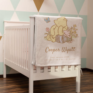 Personalized Classic Winnie the Pooh and Piglet Fleece Blanket