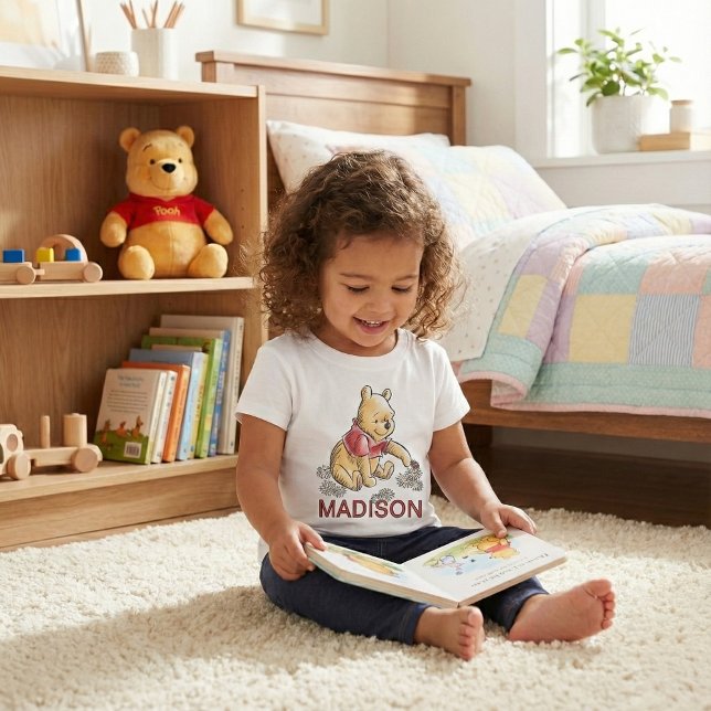 Personalized Classic Winnie the Pooh Sketch Baby T-Shirt (Creator Uploaded)