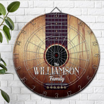 Personalized Classic Wooden Acoustic Guitar Dart Board