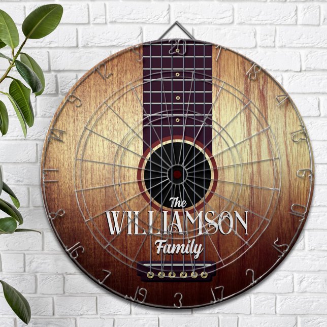 Personalized Classic Wooden Acoustic Guitar Dart Board (Creator Uploaded)