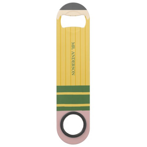 Personalized Classic Yellow School Pencil Bar Key