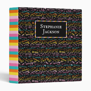 Personalized Classical Music Composer Rainbow 3 Ring Binder