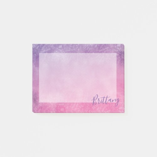 Personalized Classical Music Composers Pink Purple Post_it Notes