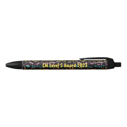 Personalized Classical Music Composers Rainbow Black Ink Pen
