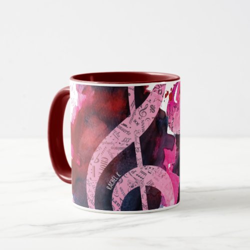 Personalized Classical Music Passion Red Collage Mug