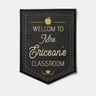 Personalized Classroom Banner for Teachers Pennant