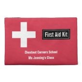 Personalized Classroom First Aid Kit Emergency Red Travel Accessory Bag (Back)