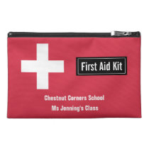 Personalized Classroom First Aid Kit Emergency Red Travel Accessory Bag