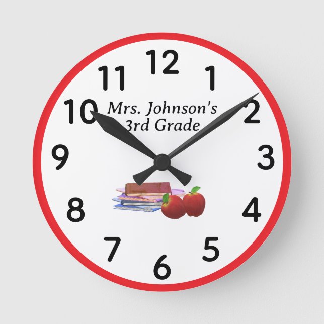 Personalized Classroom  Round Clock (Front)