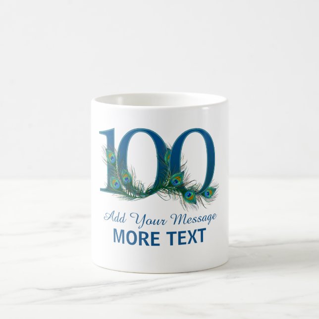 Personalized classy 100 birthday century mug (Center)
