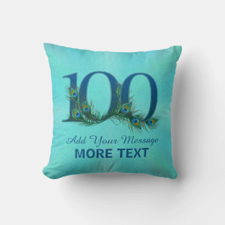 Personalized classy 100 birthday century mug throw pillow