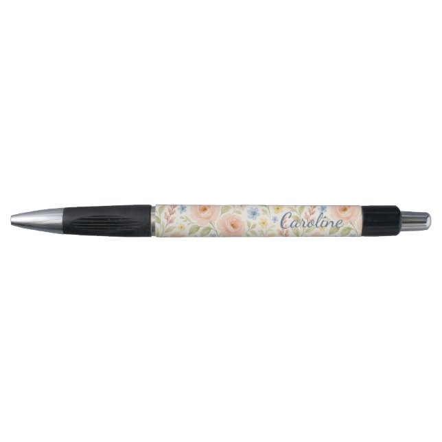 Personalized Classy Chic French Floral Art Pattern Pen (Front)