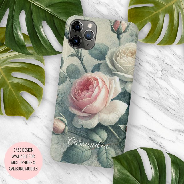 Personalized Classy Chic Roses Fine Art Botanical Case-Mate iPhone Case (Creator Uploaded)