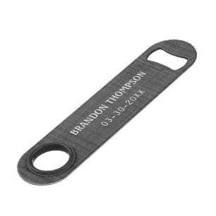 Personalized Classy Dark Steel Gray Chic Bar Key