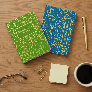 Personalized Classy Floral Gold Foil Notebook Set