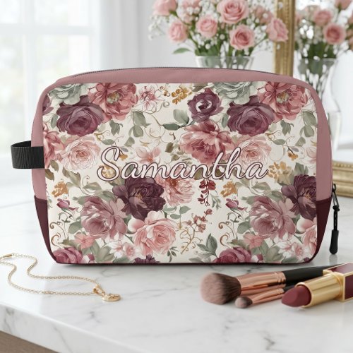 Personalized Classy French Floral Art Toiletry Bag