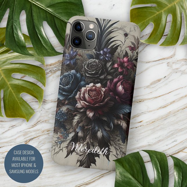 Personalized Classy Gothic Rose Floral Victorian Case-Mate iPhone Case (Creator Uploaded)