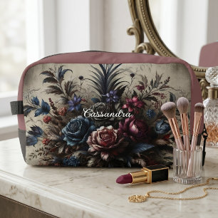 Personalized Classy Gothic Rose Travel Makeup Bag