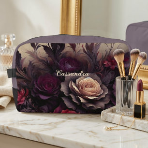 Personalized Classy Gothic Rose Travel Makeup Bag